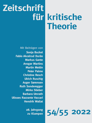 cover image of Zeitschrift für kritische Theorie / Zeitschrift für kritische Theorie, Heft 54/55